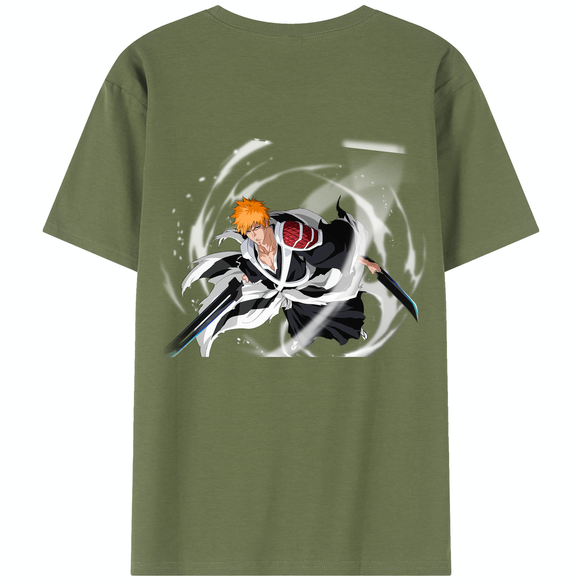 （画像用） ブリーチ 黒崎一護（くろさき いちご）BLEACH Kurosaki Ichigo 綿100％半袖Tシャツ（背面プリント）